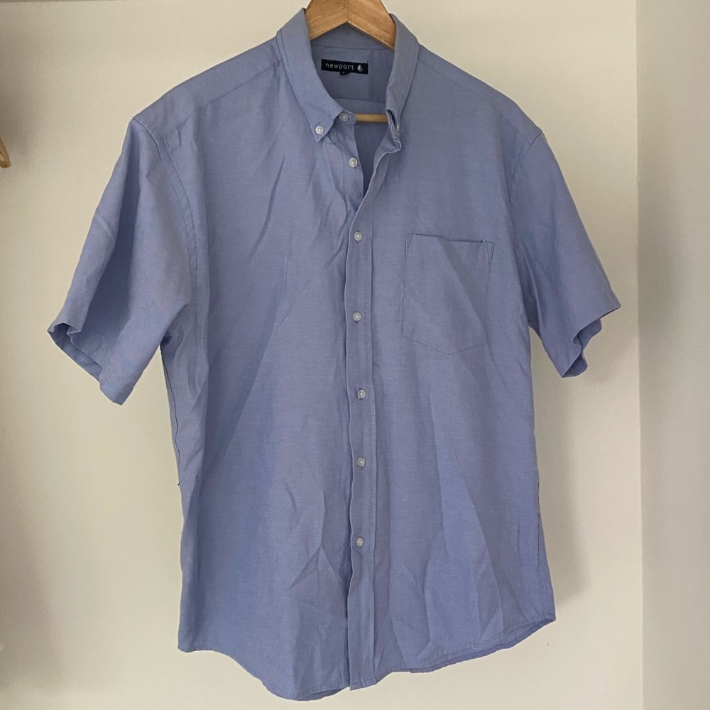 light blue wash casual button t